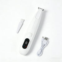 Tondeuse électrique étanche LED pour chien et chat, rechargeable — Blanc