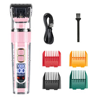 Tondeuse chien à écran - trois vitesses, tête lavable — Rose
