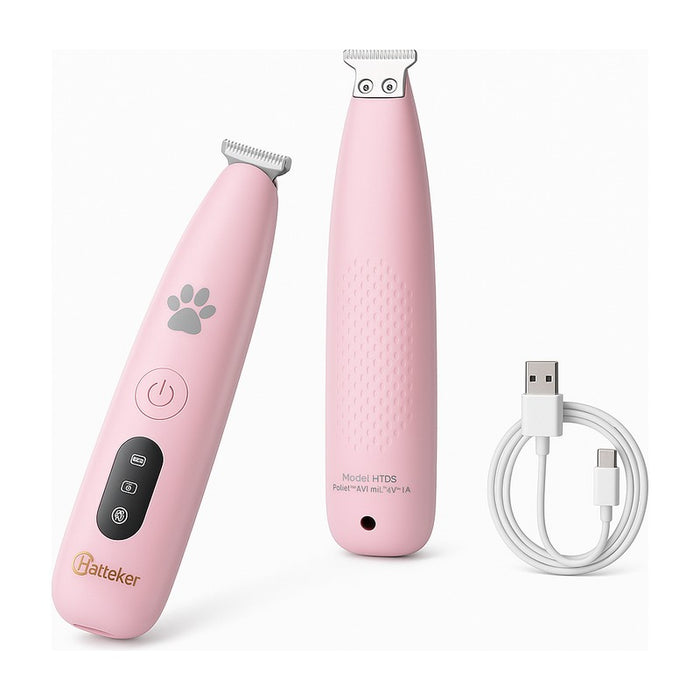 Mini tondeuse rechargeable à faible bruit pour pattes et visage sur fond blanc