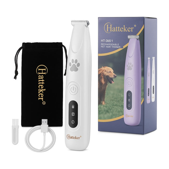 Mini tondeuse rechargeable silencieuse pour pattes et visage sur fond blanc