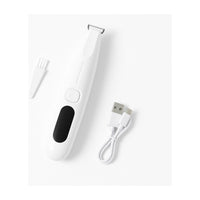 Blanc - tondeuse electrique etanche led pour chien et chat rechargeable