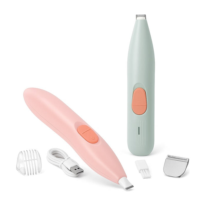 Tondeuse électrique pour pieds rechargeable USB chiens et chats sur fond blanc