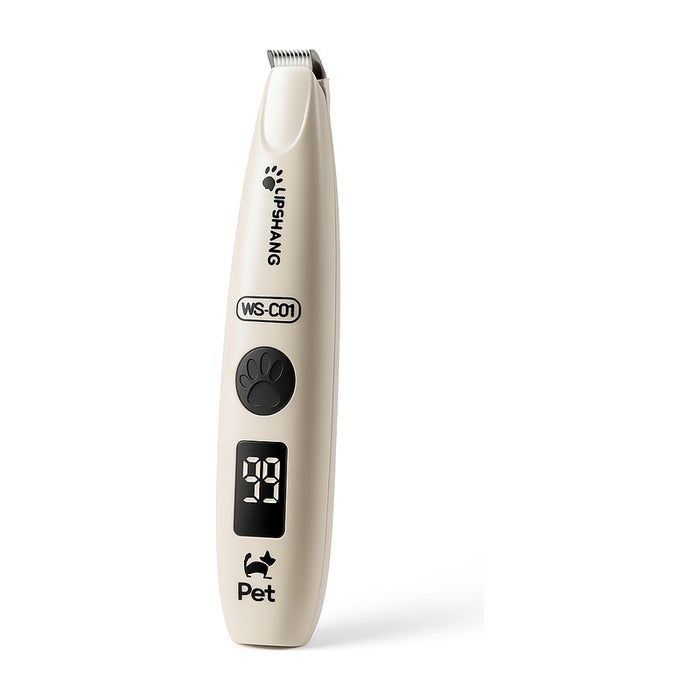 Tondeuse électrique rechargeable avec LED pour pattes et visage sur fond blanc