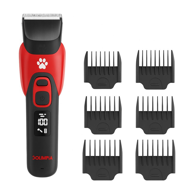Tondeuse électrique rechargeable pour grands chiens et moutons sur fond blanc
