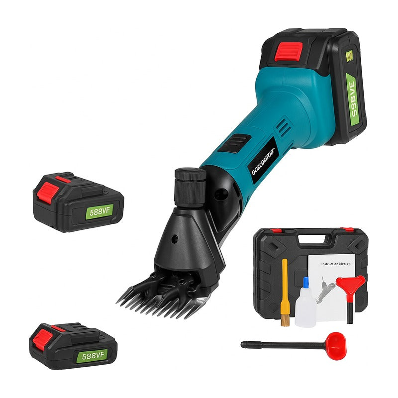 Tondeuse électrique sans fil 6 vitesses pour moutons, 13 dents sur fond blanc