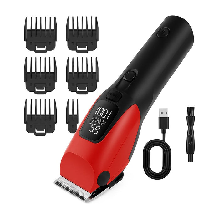 Tondeuse électrique silencieuse avec LED pour chiens et chats sur fond blanc