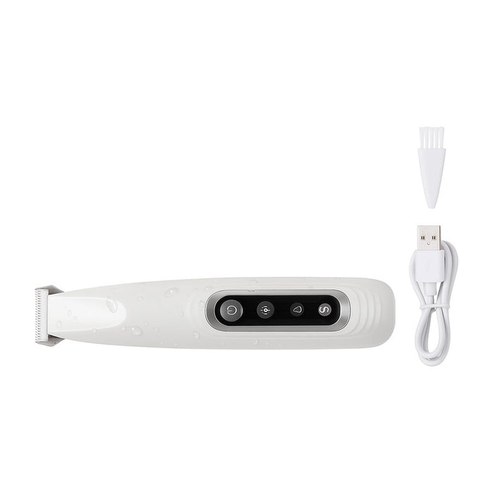 Tondeuse pour pattes de chien avec LED, lame 18mm, étanche sur fond blanc