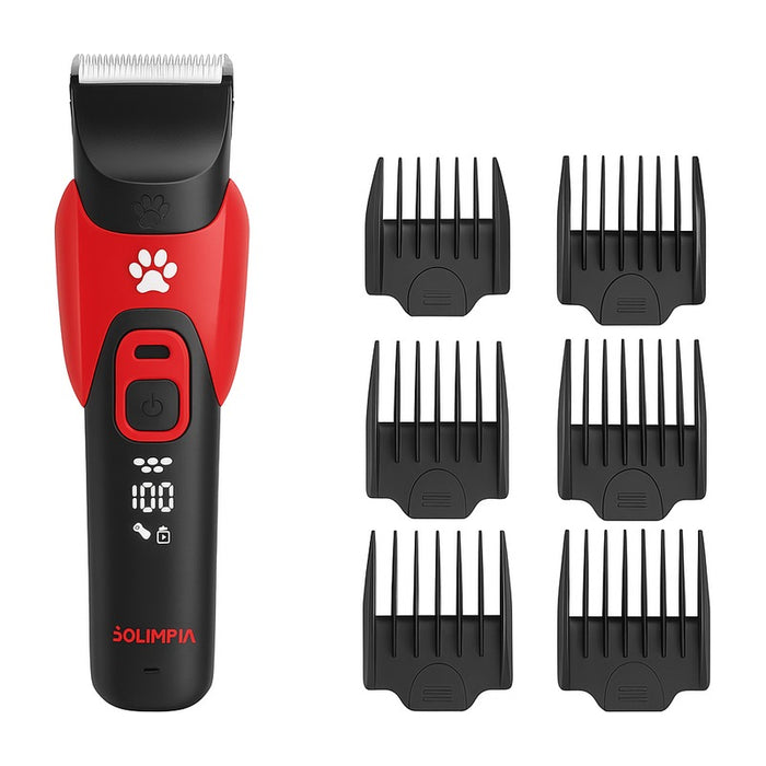 Tondeuse rechargeable professionnelle pour grands chiens et moutons sur fond blanc