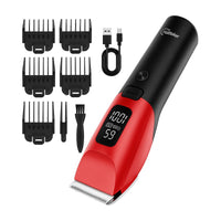 Tondeuse sans fil 160 min avec lumière auxiliaire pour chiens et chats sur fond blanc